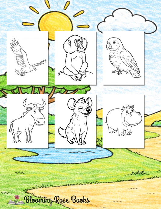 My First Safari Adventure - Friendly Wild Animals with Easy-to-Color Pages