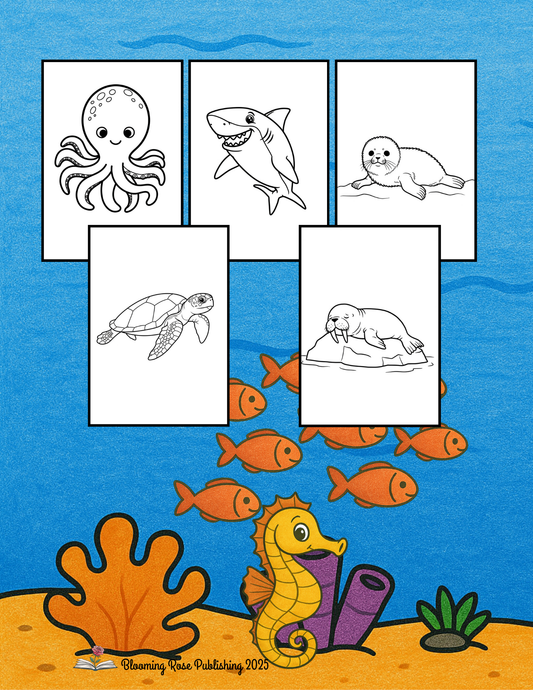 Sea Animal Coloring Book: Cute Sea Life