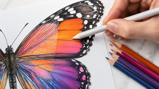 A colorless blender smoothing vivid pigment on a butterfly wing