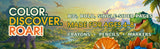 Color Discover Roar banner for the Amazing Dinosaurs coloring book