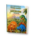 Slim 126-page Amazing Dinosaurs and Prehistoric Creatures coloring book mockup for kids ages 4 to 8