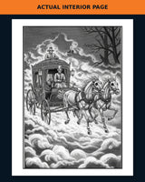 [BRB Spooky Proof 4] Actual interior coloring page showing haunted carriage.